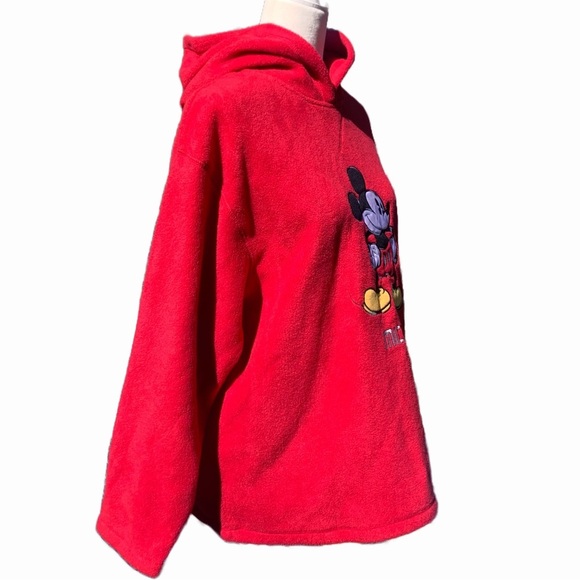 Disney Mickey Mouse Fleece Hoodie Small Oversized Red Disney World - Picture 4 of 7
